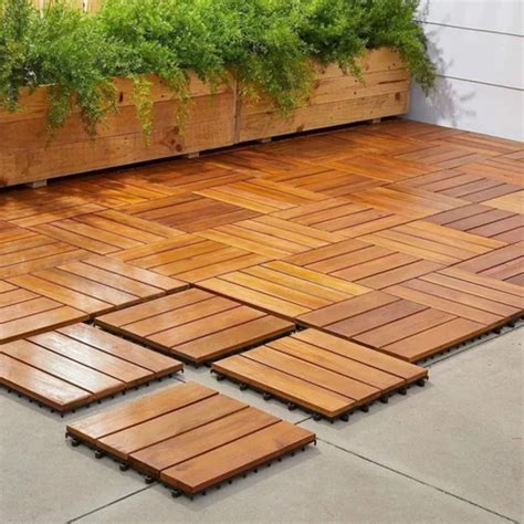 afoxsos 30 Pcs Interlocking Deck Tiles - Striped Pattern, 12" X 12 ...
