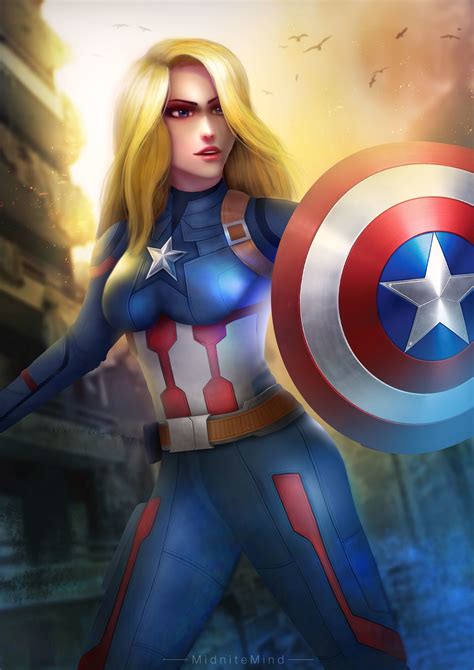 ArtStation - Captain America (Female Fanart), Marvin Pham