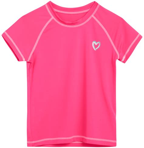 Pink Platinum Girls' Rash Guard - UPF 50+ Protective Quick Dry Short ...