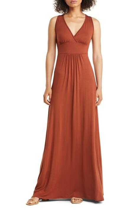 LOVEAPPELLA + V-Neck Jersey Maxi Dress