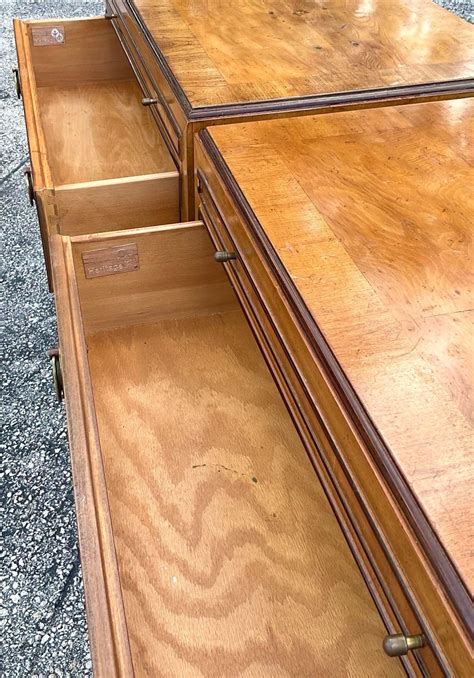 Late 20th Century Vintage Boho Drexel Burl Wood Nightstands - a Pair ...