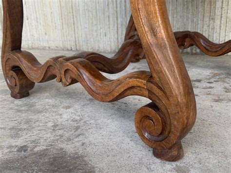 Set of Eight Spanish Carved Walnut Dining Chairs For Sale at 1stDibs