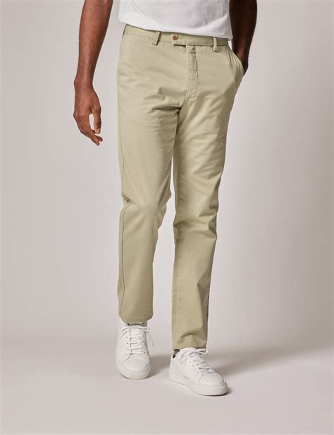 Herren Chino – Slim Fit – Bio-Baumwolle – beige | Hawes & Curtis