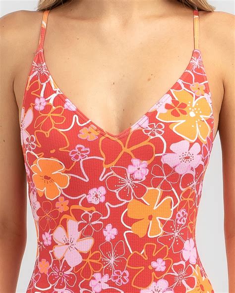 Shop Roxy Meadow Flowers One Piece Swimsuit In Bittersweet Meadow ...