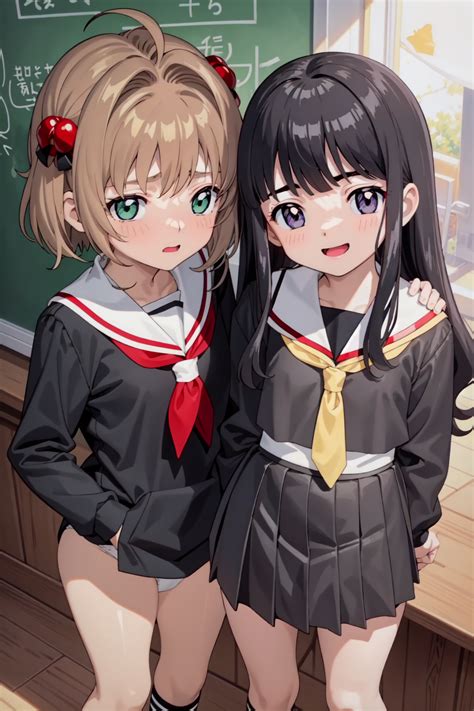 kinomoto sakura and daidouji tomoyo (cardcaptor sakura) generated by voxnelius | AIBooru