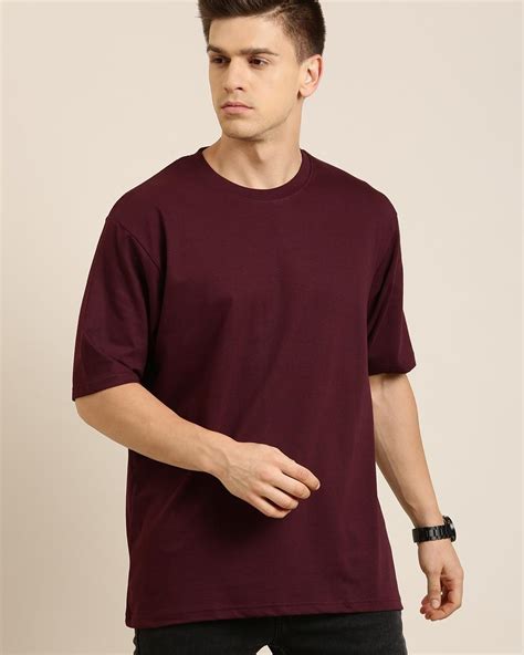 Buy Men's Maroon Oversized T-shirt Online in India at Bewakoof