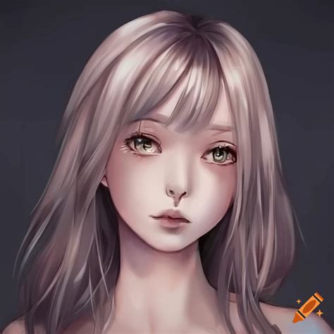 Semi-realistic anime girl illustration on Craiyon