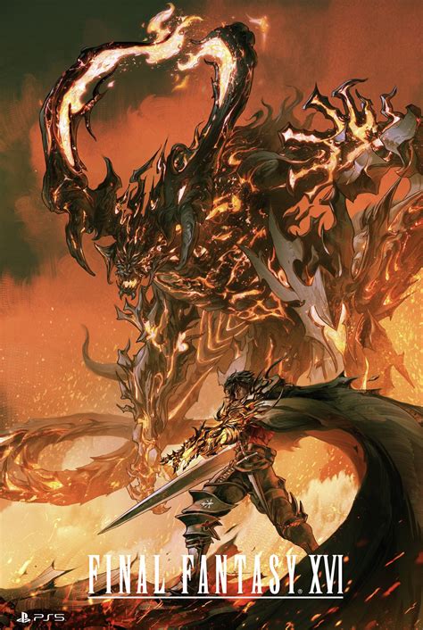 clive rosfield and ifrit (final fantasy and 1 more) drawn by ...