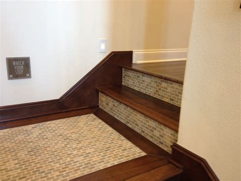 Tile on stairs landing | Tile stairs, Stair renovation, Stairs tiles