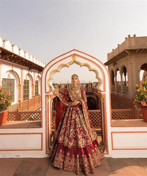 Bridal Wedding Dress in Red Lehenga and Frock Style | Red bridal dress ...