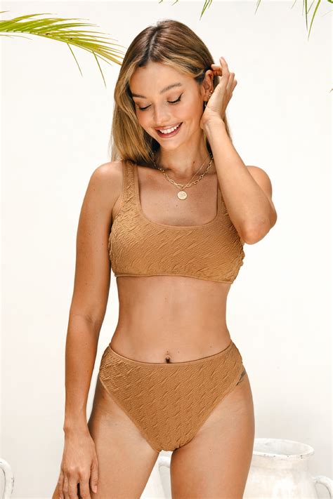 Pucker Up Crinkle Bralette & Cheeky High Waist Bikini Set