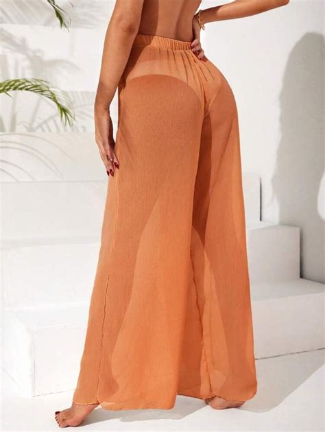 Plain Sheer Mesh Cover Up Pants Beach or Swimwear Pants Size: M | eBay