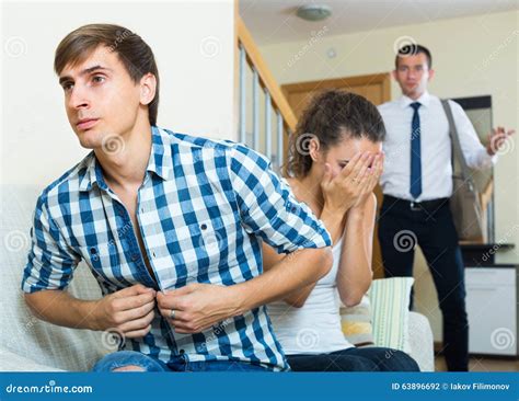Husband Catching Cheating Wife Stock Photo - Image of envy, breakup ...
