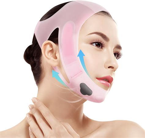 Amazon.com: JUSRON V-Line Mask Chin Up Mask Face Strap, Soft Silicone Chin Strap V Shaped Face ...