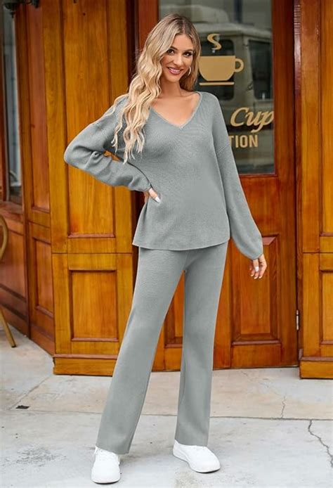 Elevate Your Comfort: Viottiset Women's 2 Piece Knit Sweater Lounge Set ...