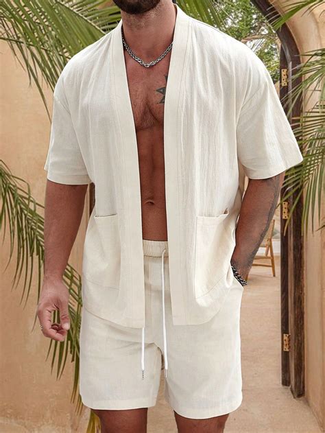 Manfinity RSRT Men's Pocket Front Button Up Shirt And Drawstring ...