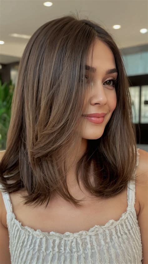Medium Hair Goals Straight Styles with a Bang for Round Faces | Hair ...