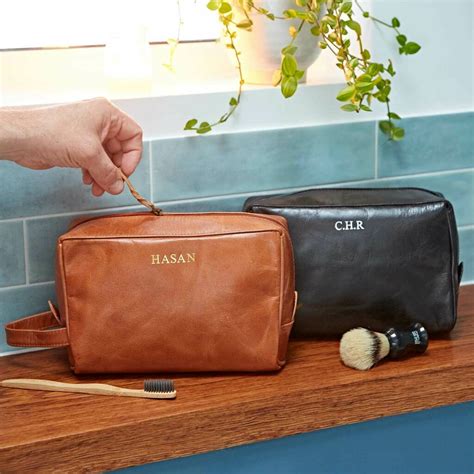 Personalised Leather Wash Bag By Paper High