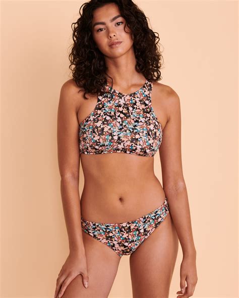ROXY ACTIVE High Neck Bikini Top - Retro floral | Bikini Village