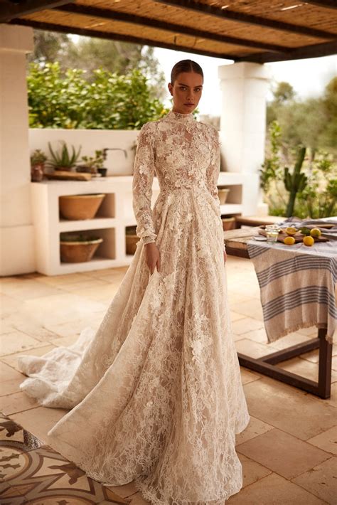 Vintage lace wedding dresses with sleeves 60 photos - Vianawedding.com