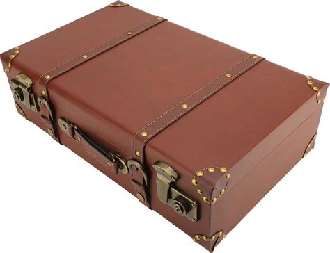 Vintage Leather Suitcase, Small Travel Case, with Alloy Lock, Carry On ...