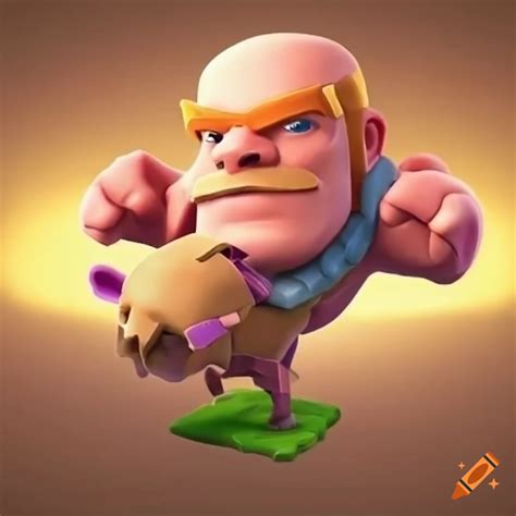 White hog rider character from Clash of Clans on Craiyon