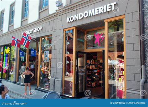 Oslo, Norway - June 26, 2018: Sex Shop on Busy Karl Johans Gate Street ...
