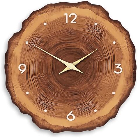 Amazon.com: XNM Modern Wood Wall Clock for Living Room Decor Rustic ...