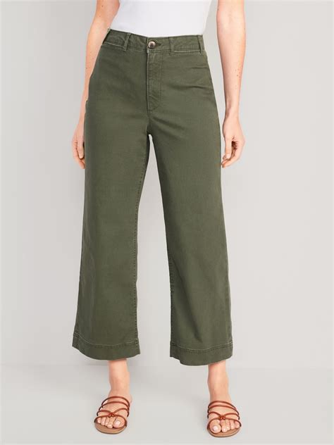 High-Waisted Cropped Wide-Leg Chino Pants for Women | Old Navy | Pants ...