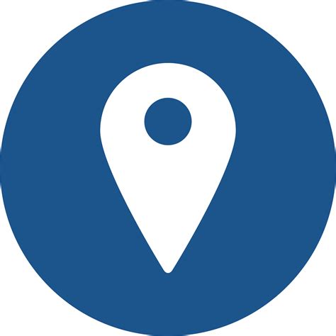 diseño de icono de pin de puntero de ubicación en círculo azul. 14440939 PNG