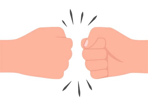 Two clenched fists bump together, hand strong crash. Bro fist bump or ...