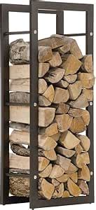 Portalegna Da Esterno In Acciaio Zincato Antracite 80x45x190 Cm - Robusto, Con Ganci Per Parete, Ideale Per Camino