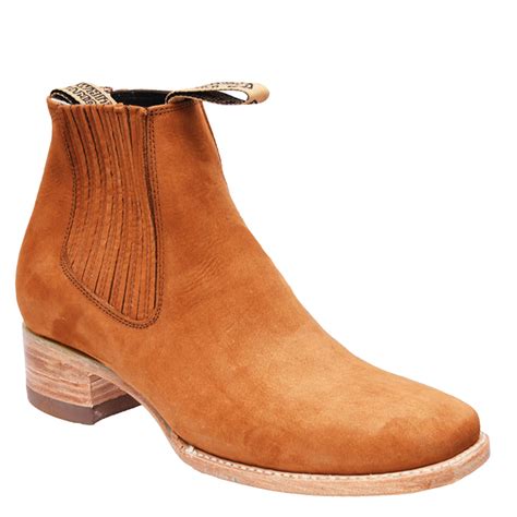 Men's Tobacco Brown Nubuck Ankle Boots - MensUSA