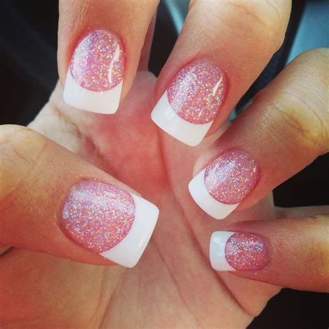 French Tip Glitter Nails