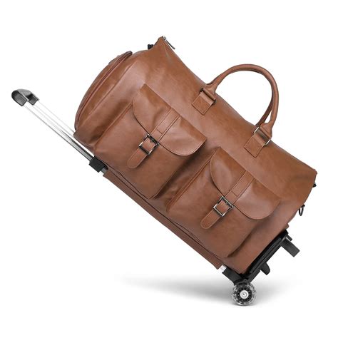 seyfocnia Rolling Garment Bag,Rolling Duffle Bag with Wheels Rolling ...
