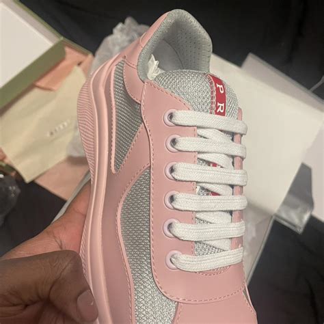 Pink prada sneakers - Depop