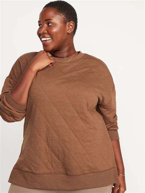 Long-Sleeve Vintage Quilted Tunic Sweatshirt for Women | Old Navy
