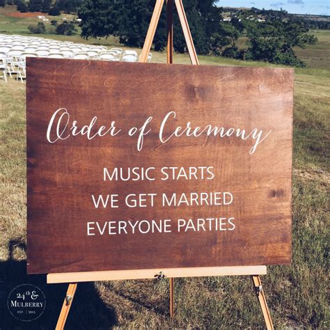 Wedding Ceremony Sign, Order of Ceremony, Rustic Wedding Sign, Wedding ...