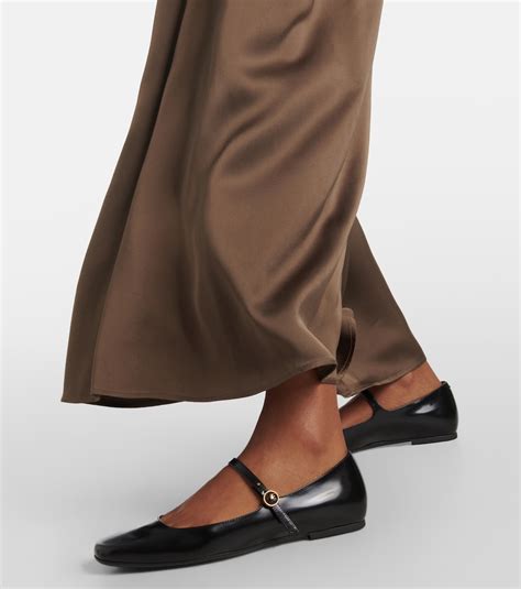 Polished leather Mary Jane flats in black - Tods | Mytheresa
