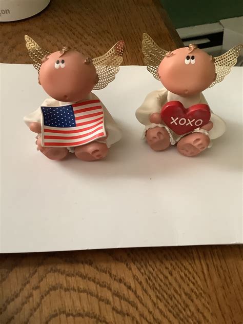 KIRK ANGELS, SET OF 2, WITH AMERICAN FLAG AND WITH XOXO ON A HEART | eBay