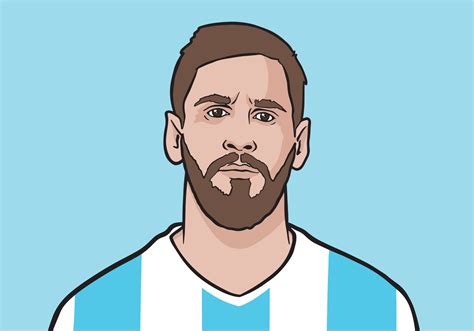 Argentinean footballer Paris Saint Germain Leo Messi. Vector portrait illustration 19480058 ...