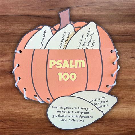 Thanksgiving Psalm 100 Bible Verse Pumpkin Sewing Craft NIV KJV Sunday ...