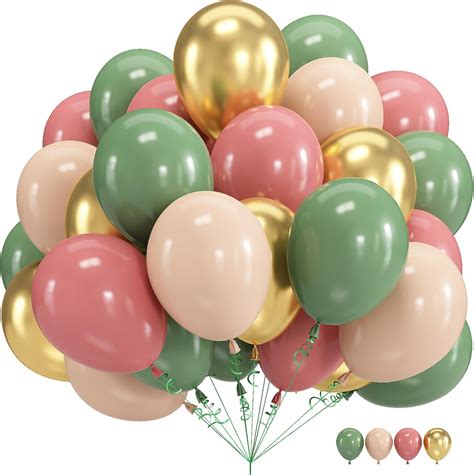 Amazon.com: Sage Green Pink Balloon, 60 Packs 12 Inch Sage Green and ...