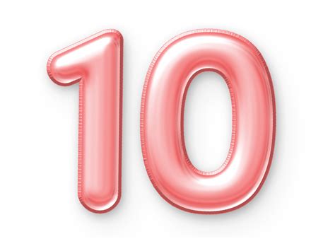 10 Number Balloon Pink 24652410 PNG