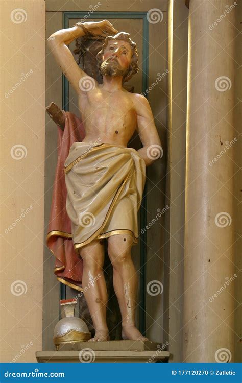St Sebastian, Statue On The Main Altar In The All Saints Church In The ...