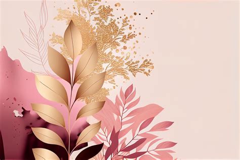 Free Pale Pink and Gold Flower Background