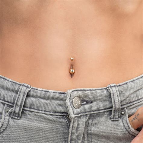 14k Solid Gold Belly Button Ring | Navel Piercing | Body Piercing ...