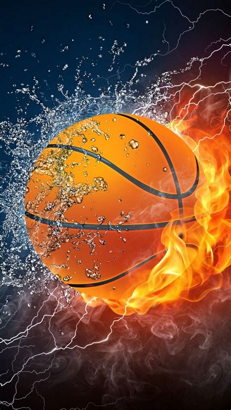 Download Fire Water Cool Basketball Iphone Wallpaper | Wallpapers.com
