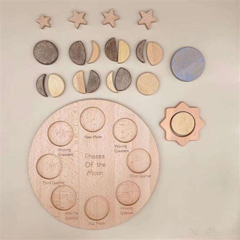 Wooden Moon Phase Puzzle Board Phases Of The Moon Lunar Phase Moon ...