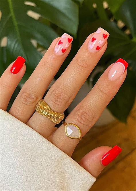 62 Pretty short valentine's day nails perfect for February - | Red ...